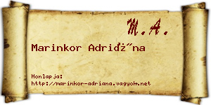 Marinkor Adriána névjegykártya